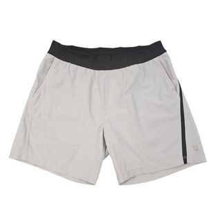 Men's Light Gray Athletic Shorts with Black Waistband